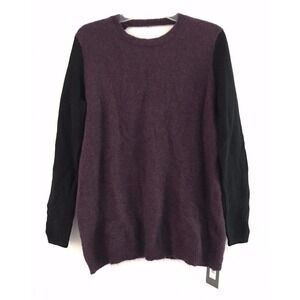 Armani Exchange | Open Back Mohair Wool Sweater Womens Size S Purple Colorblock